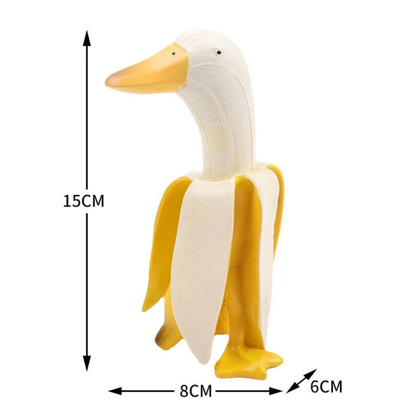 Creative Banana Duck Art Statue for Patio Garden Yard Outdoor Decoration Wyz17956