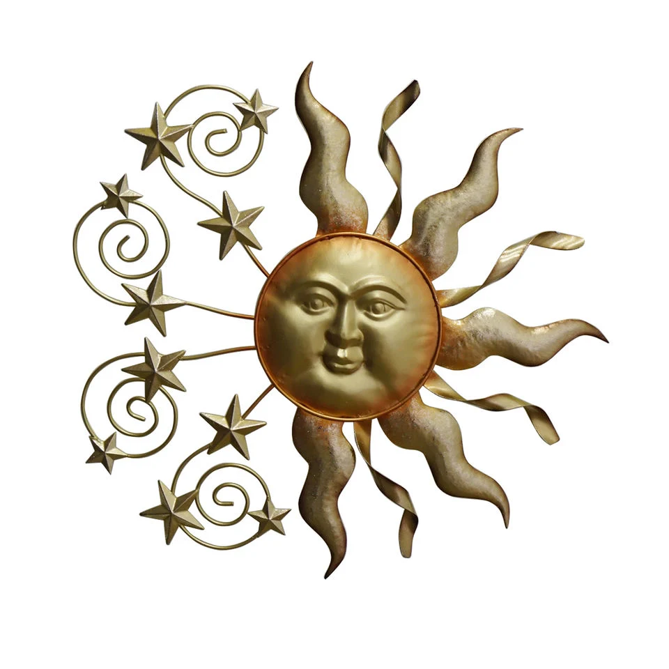 Metal Garden Home Decor Sunface Wall Art Decoration Metal Wall Decor