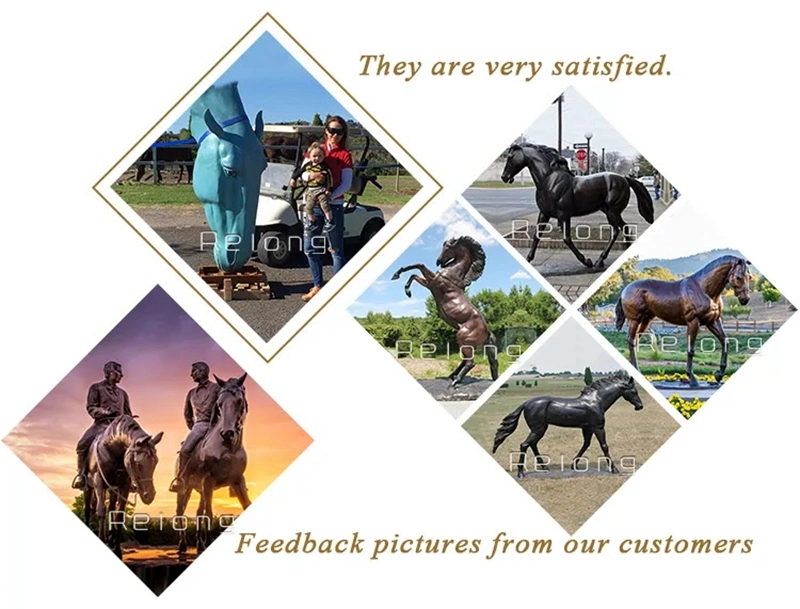 Custom Outdoor Life Size Antique Art Metal Animal Statue Park Ornament Bronze Horse Sculpture Garden Park Decor