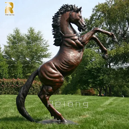 Benutzerdefinierte Outdoor lebensgroße antike Kunst Metall Tier Statue Park Ornament Bronze Pferd Skulptur Garten Park Dekor